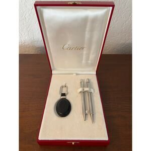 Must de Cartier Stainless Steel Pen, Pencil & Key NIB Box